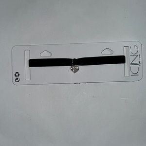 Suede choker with bedazzled sterling silver